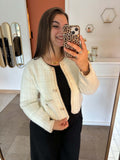 Gilet style veste en maille tweed