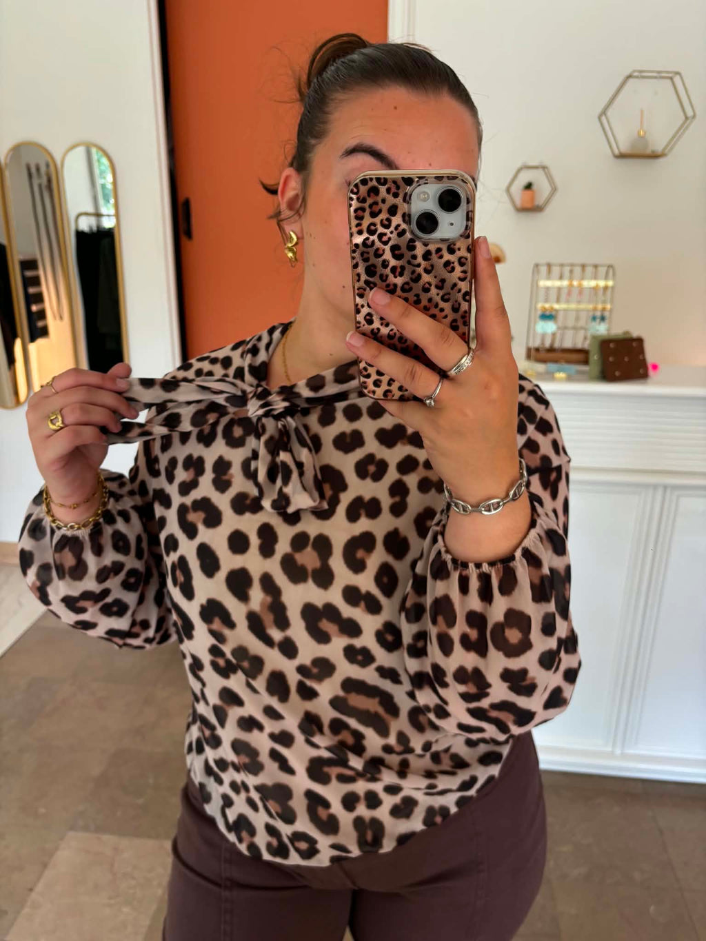 Blouse Fluide Imprimé Léopard