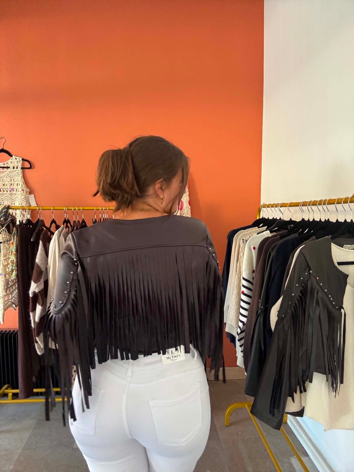 Veste Courte à Franges & Clous