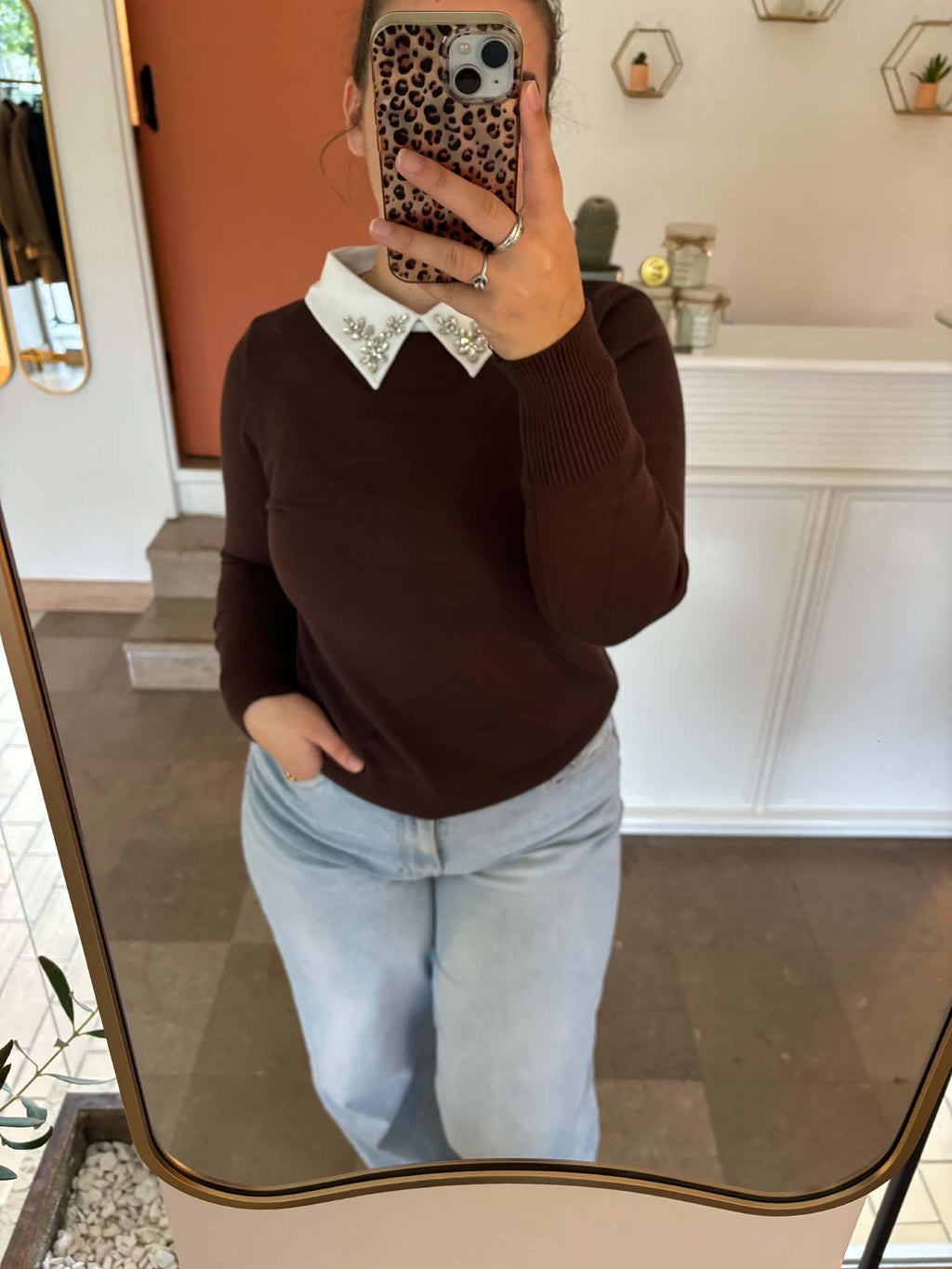 PULL COL CHEMISIER BIJOUX