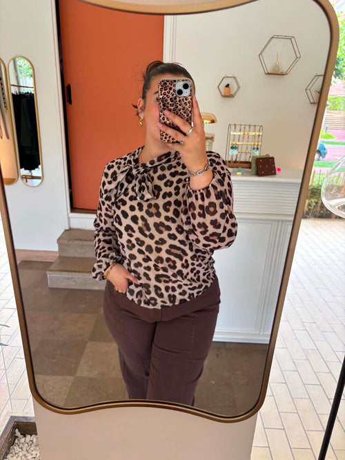 Blouse Fluide Imprimé Léopard