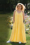Robe longue jaune