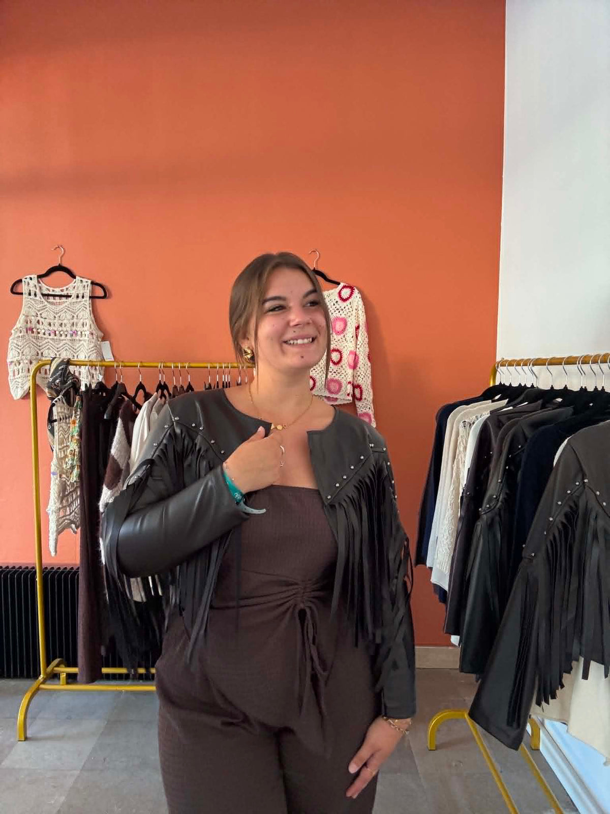 Veste Courte à Franges & Clous