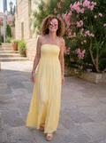 Robe longue jaune soleil