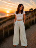 Pantalon fluide vert d'eau