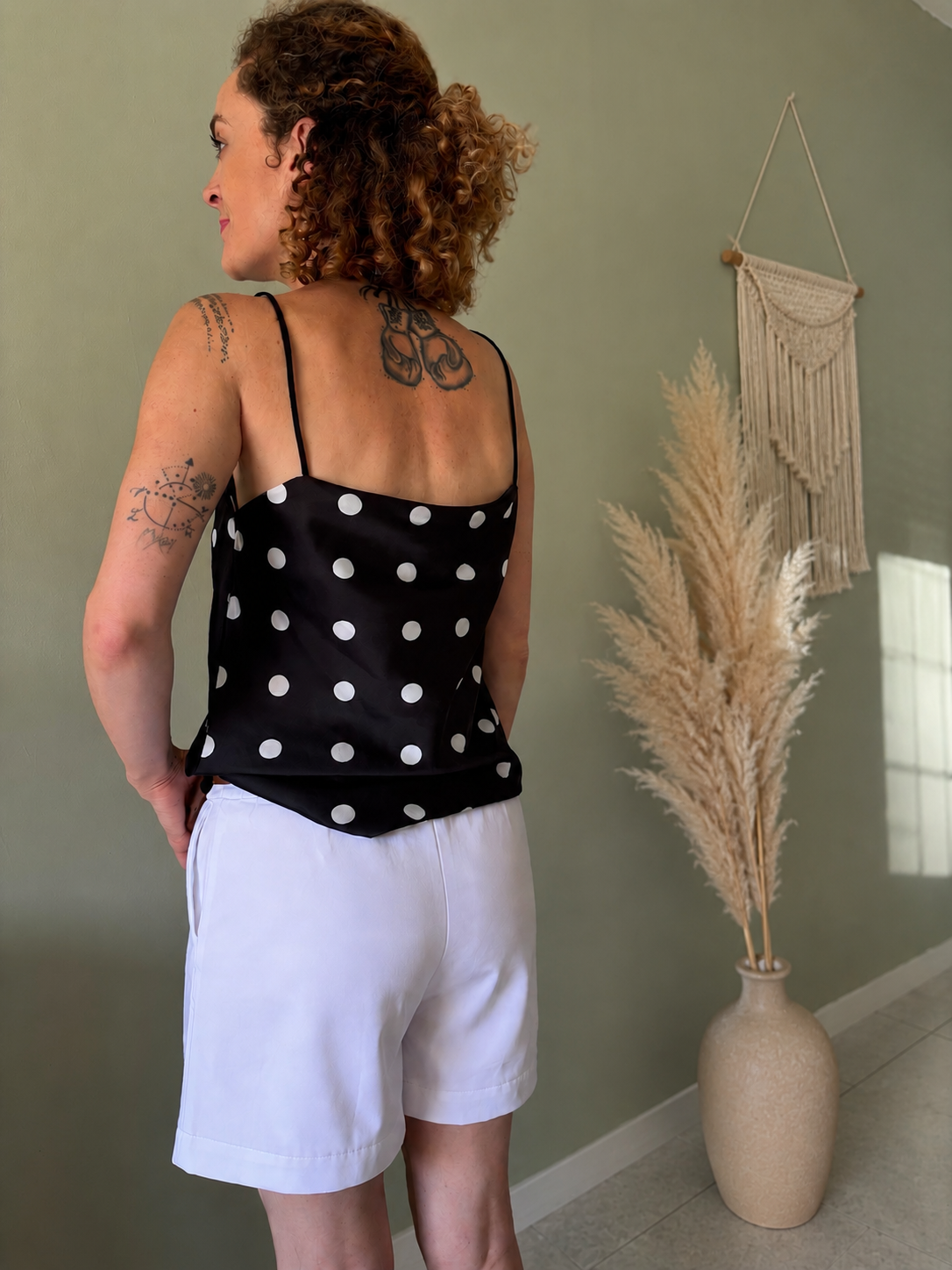 Top à pois noir & blanc