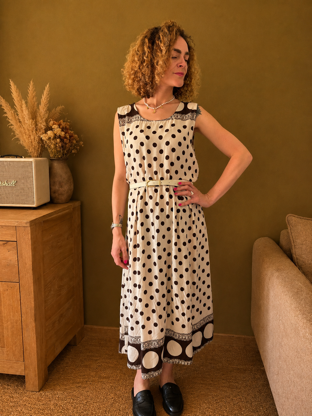 Robe midi à pois chocolat 🤎