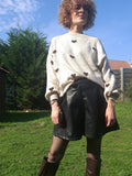 Pull Maille Beige à Petits Cœurs Marrons