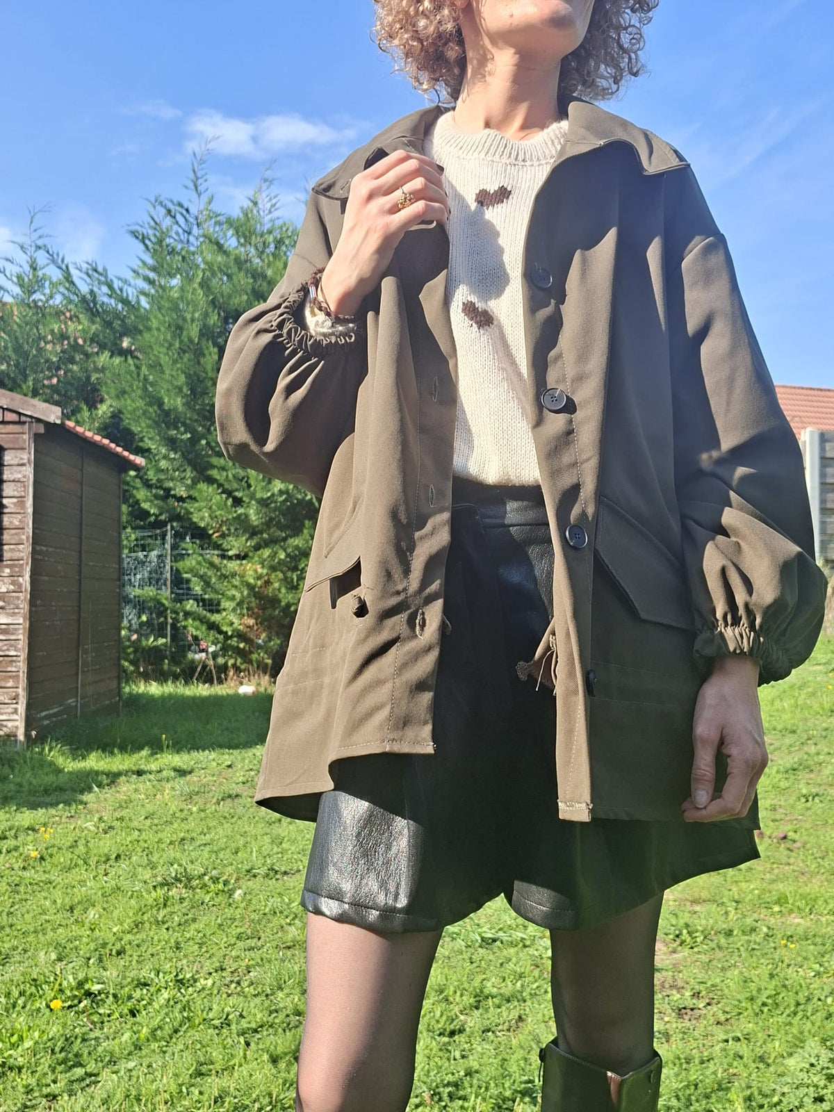 Veste Oversize Kaki Style Saharienne