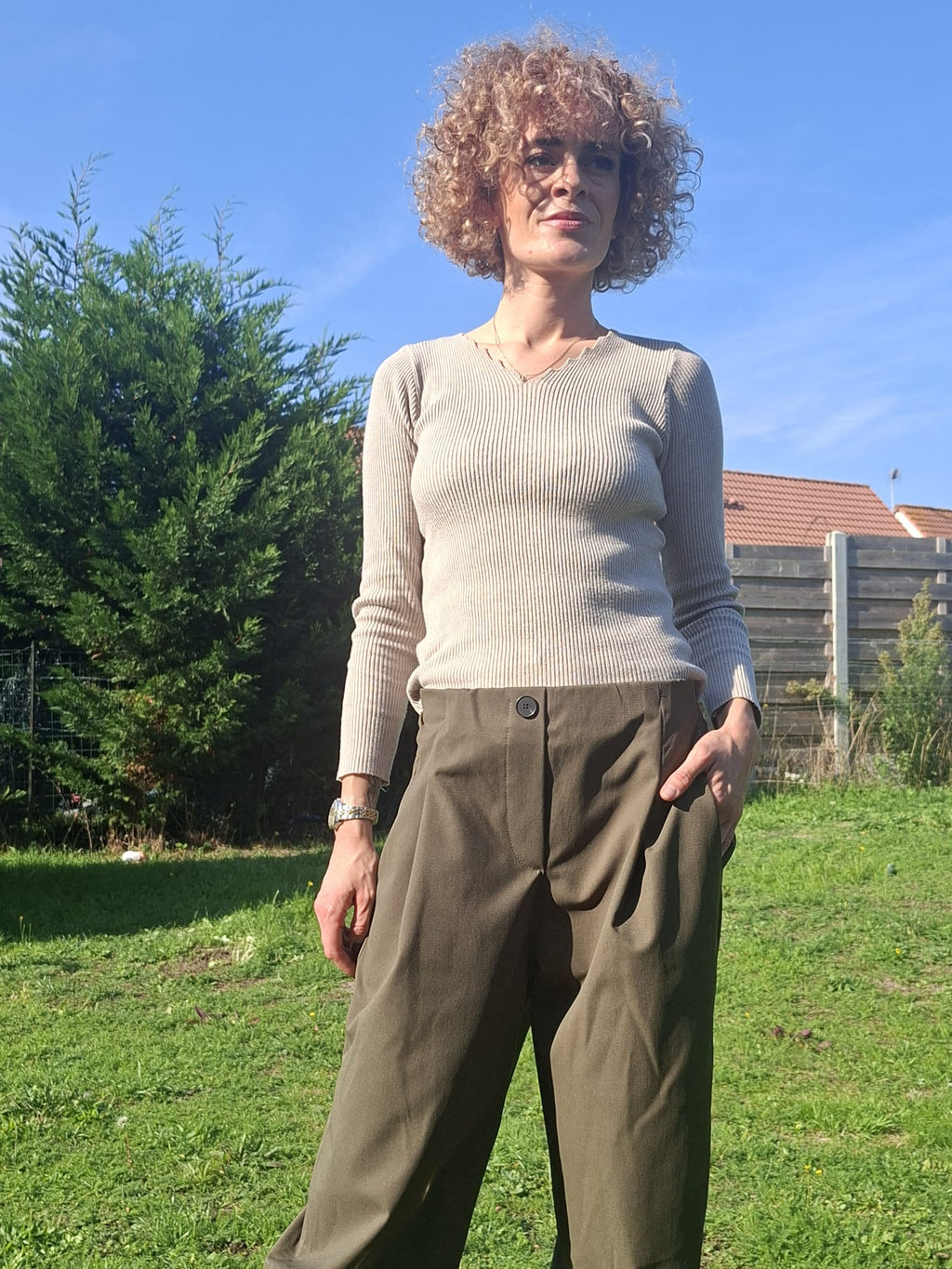 Pantalon Large Fluide à Pinces