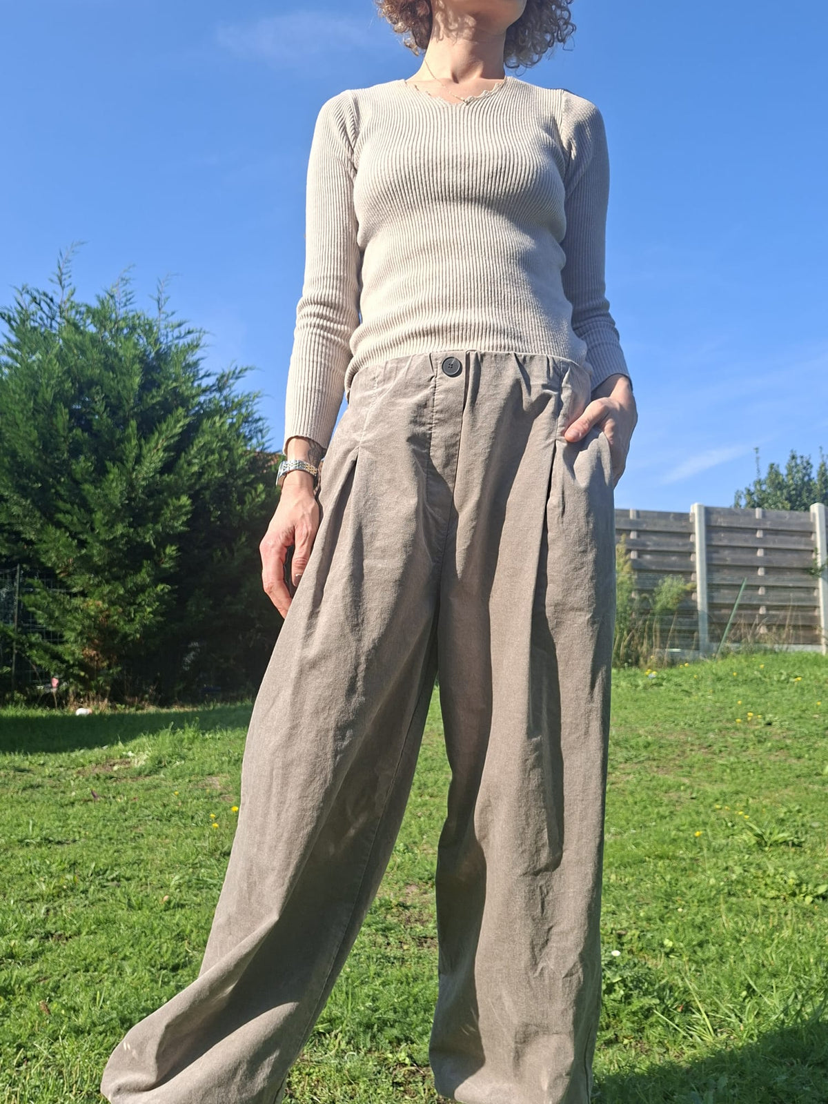 Pantalon Large Fluide à Pinces