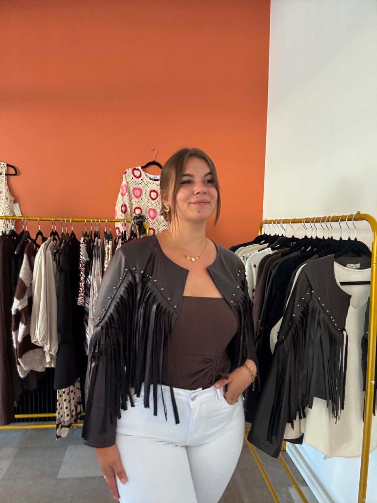 Veste Courte à Franges & Clous