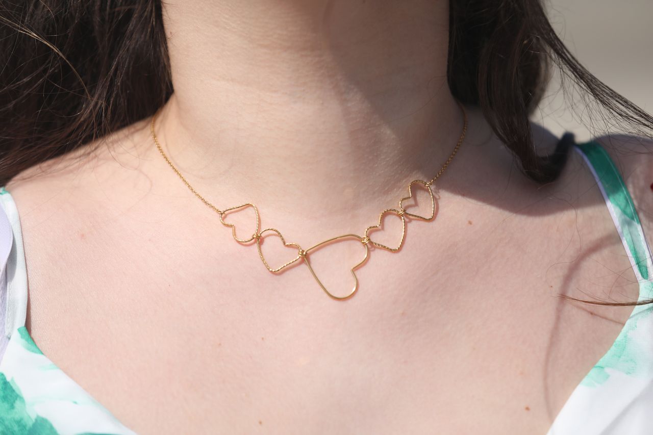 Collier coeur en acier inoxydable