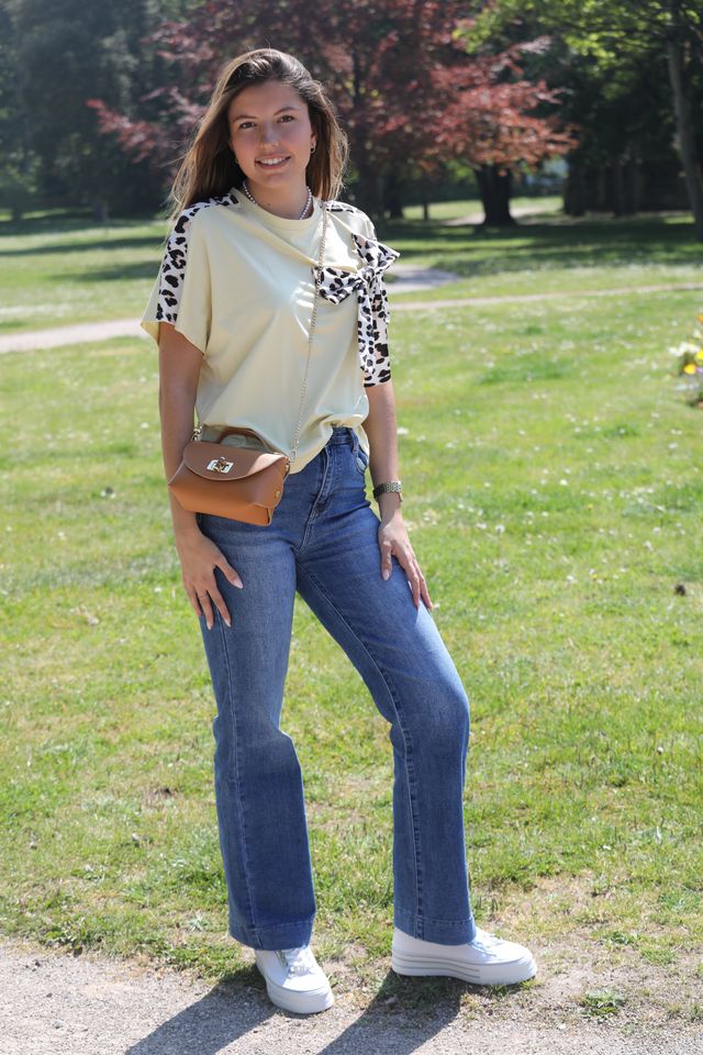 T-shirt léopard jaune